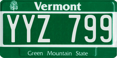 VT license plate YYZ799