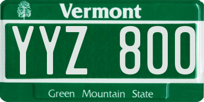 VT license plate YYZ800