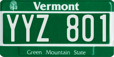 VT license plate YYZ801