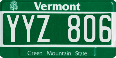 VT license plate YYZ806