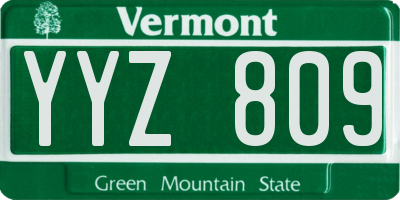 VT license plate YYZ809