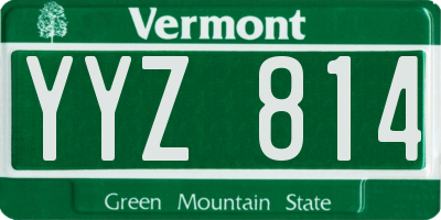 VT license plate YYZ814