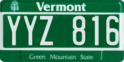 VT license plate YYZ816