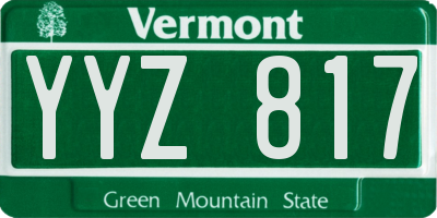 VT license plate YYZ817