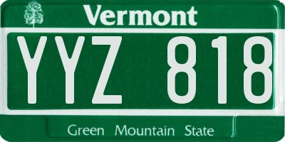 VT license plate YYZ818