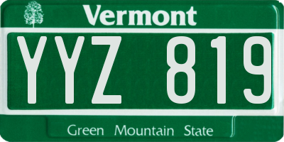 VT license plate YYZ819