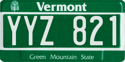 VT license plate YYZ821