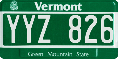 VT license plate YYZ826