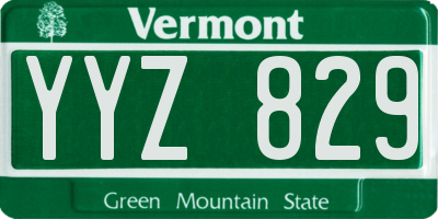 VT license plate YYZ829