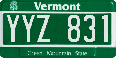 VT license plate YYZ831