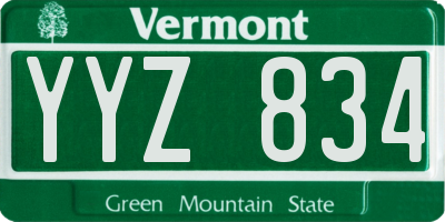 VT license plate YYZ834