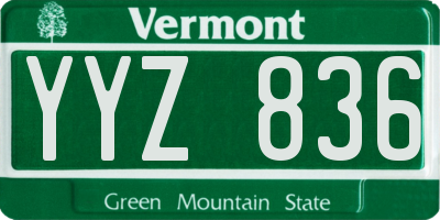 VT license plate YYZ836