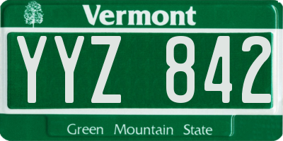 VT license plate YYZ842