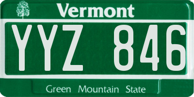 VT license plate YYZ846
