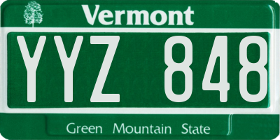 VT license plate YYZ848