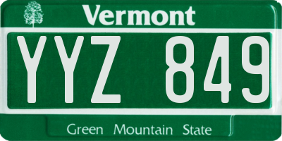 VT license plate YYZ849