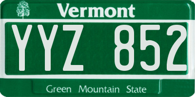 VT license plate YYZ852