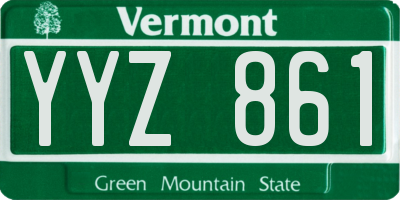 VT license plate YYZ861