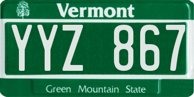 VT license plate YYZ867