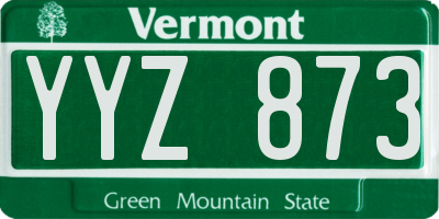 VT license plate YYZ873