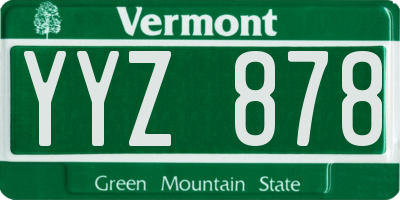 VT license plate YYZ878