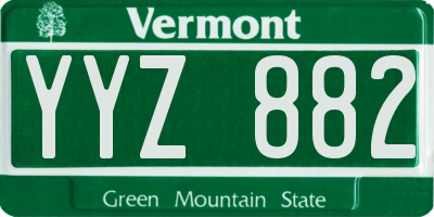 VT license plate YYZ882