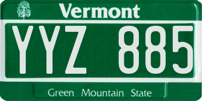 VT license plate YYZ885