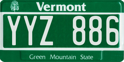 VT license plate YYZ886