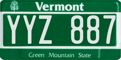 VT license plate YYZ887