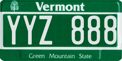 VT license plate YYZ888