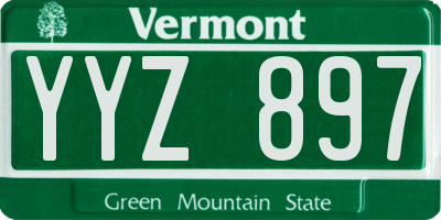 VT license plate YYZ897