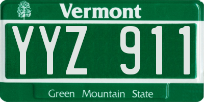 VT license plate YYZ911