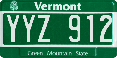 VT license plate YYZ912