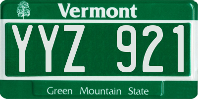 VT license plate YYZ921