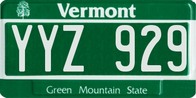 VT license plate YYZ929