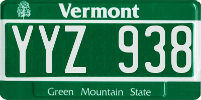 VT license plate YYZ938