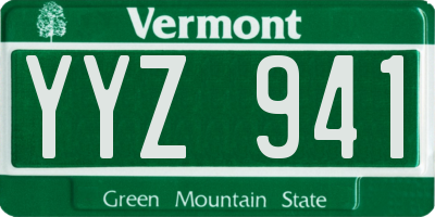 VT license plate YYZ941