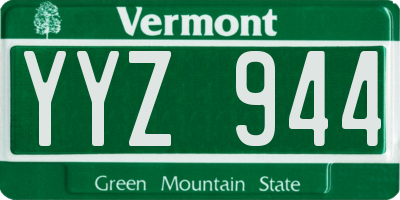 VT license plate YYZ944