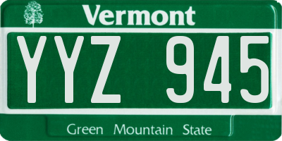 VT license plate YYZ945