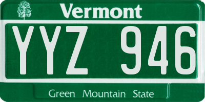VT license plate YYZ946