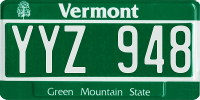 VT license plate YYZ948
