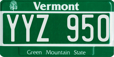 VT license plate YYZ950