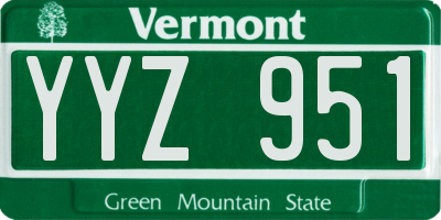 VT license plate YYZ951