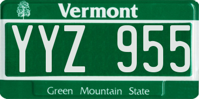 VT license plate YYZ955