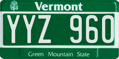 VT license plate YYZ960
