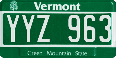 VT license plate YYZ963