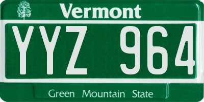 VT license plate YYZ964