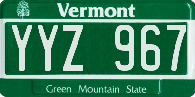 VT license plate YYZ967