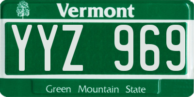 VT license plate YYZ969