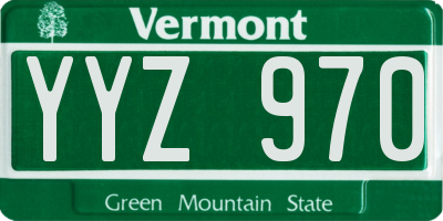 VT license plate YYZ970